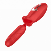 Vibrilo Rose Muncher por Lipa Lango kaj Suĉado kun Puŝa Vibrilo por Dildo